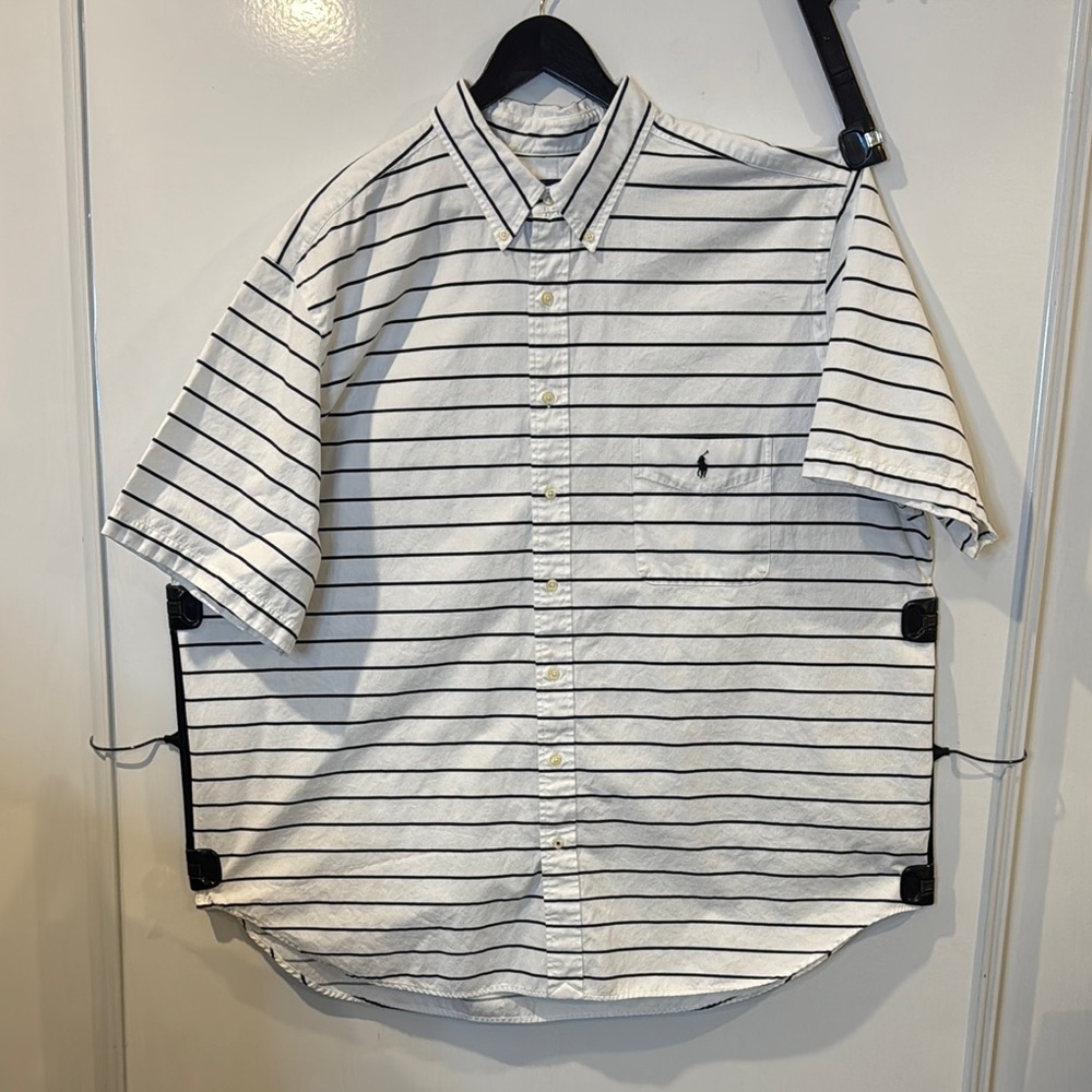 Ralph Lauren White and Black Casual Button Down Shirt